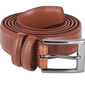 New Men's Genuine Leather Dress Belt with Buckle brown color